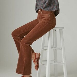 Lucky Brand Stevie High Rise Flare Brown Corduroy Pant